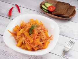 Капуста тушеная с тыквой