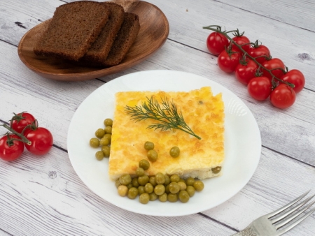 Омлет с зеленым горошком Омлет с зеленым горошком